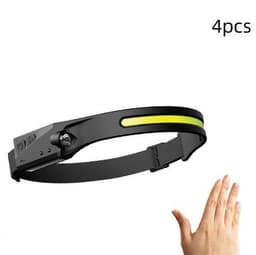 image-COB LED Induction Riding Headlamp Flashlight USB Rechargeable Waterproof Camping Headlight With All Perspectives Hunting Light