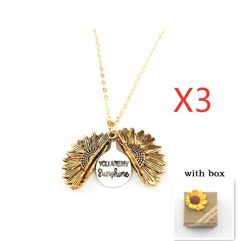 image-Sunflower Double Lettering Necklace