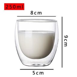 image-Household Double Layer Transparent Glass Water Cup