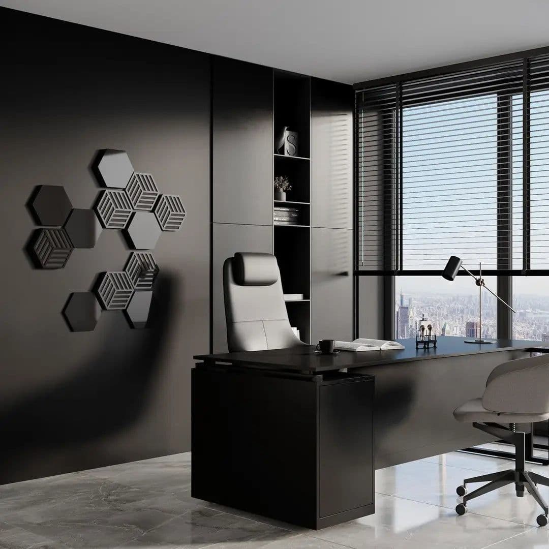 image-12 Pack – Acoustic Hexagon Wood Panels | 3D Wall Decor
