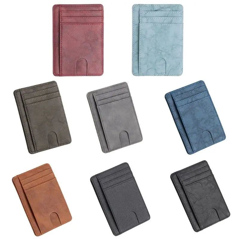 image-THINKTHENDO Slim RFID Blocking Leather Wallet Credit ID Card Holder Purse Money Case for Men Women 2020 Fashion Bag 11.5x8x0.5cm