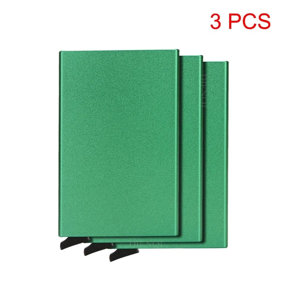 image-Rfid Smart Wallet Card Holder Metal Thin Slim Men Women Wallets Pop Up Minimalist Wallet Small Black Purse Vallet Walets for Men