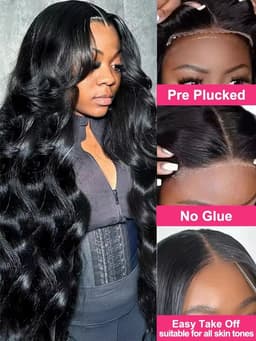 image-13x4 Body Wave Lace Front Human Hair Wig 200% Water Wave Pre Plucked HD Transparent Lace Wig 5x5 Closure Glueless Wigs For Women