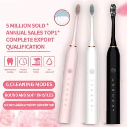 image-Sonic Electric Toothbrush for Adults IPX7 Waterproof DuPont Brush Head USB Rechargeable High Frequency Cleaning 6 Cleaning Modes