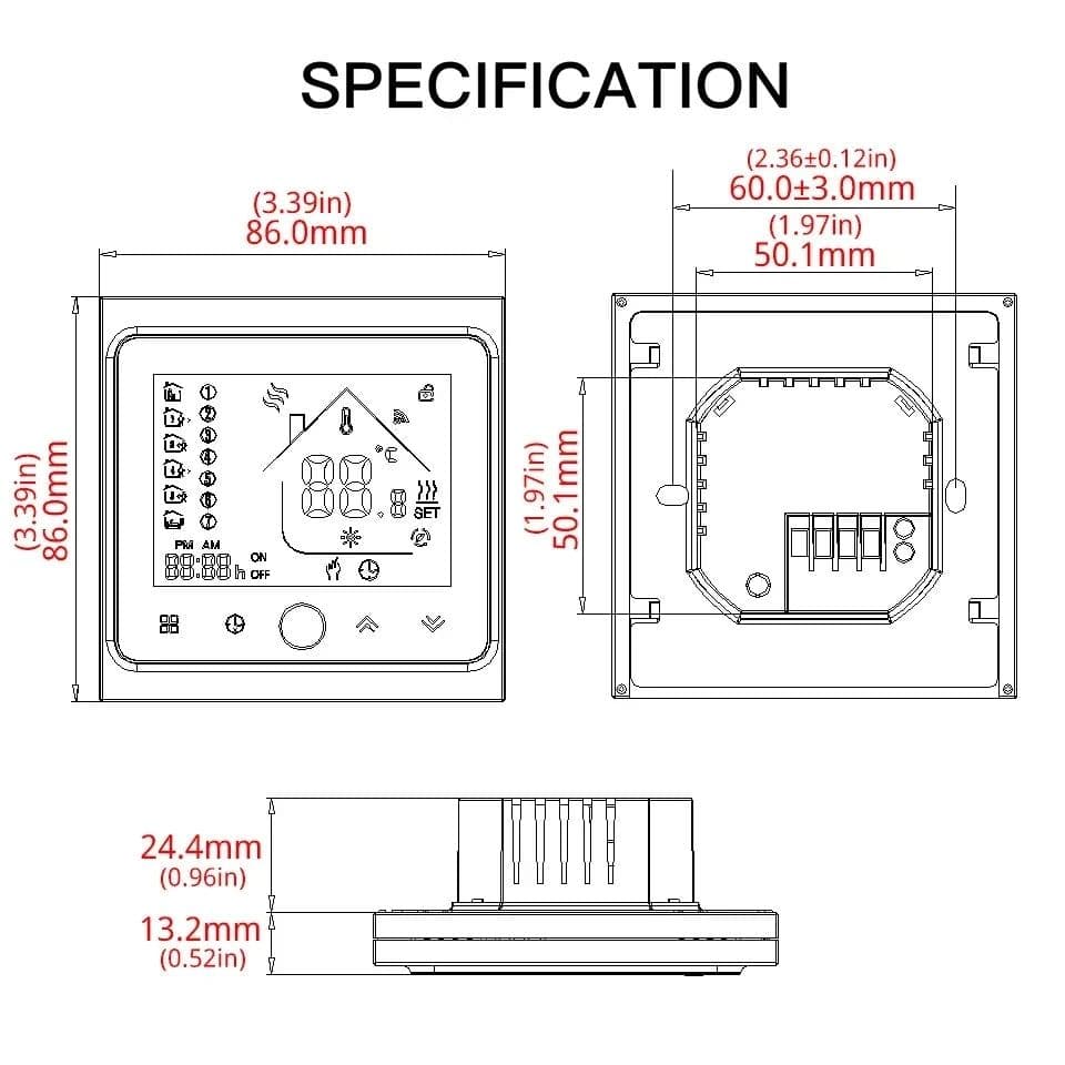 image-MOES WiFi Water/Electric Floor Heating Thermostat Gas Boiler Temperature Controller Smart Alexa tuya Google Voice zigbee Control