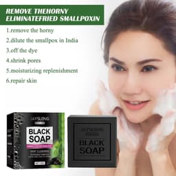 image-Bamboo Charcoal Cleansing Face Soap Remove Facial Dirt Reduce Blackheads Prevent Pore Blockage Deep Exfoliating Cleansing Soap