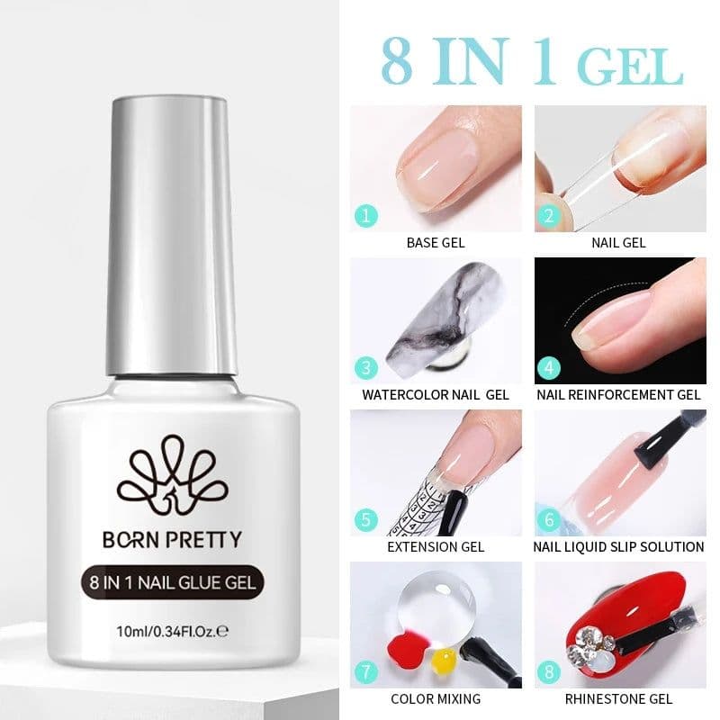 image-BORN PRETTY Milky White Jelly Nude Gel Nail Polish 10ml White Translucent Soak Off Gel Vernis Semi Permanent Need UV Light Cure