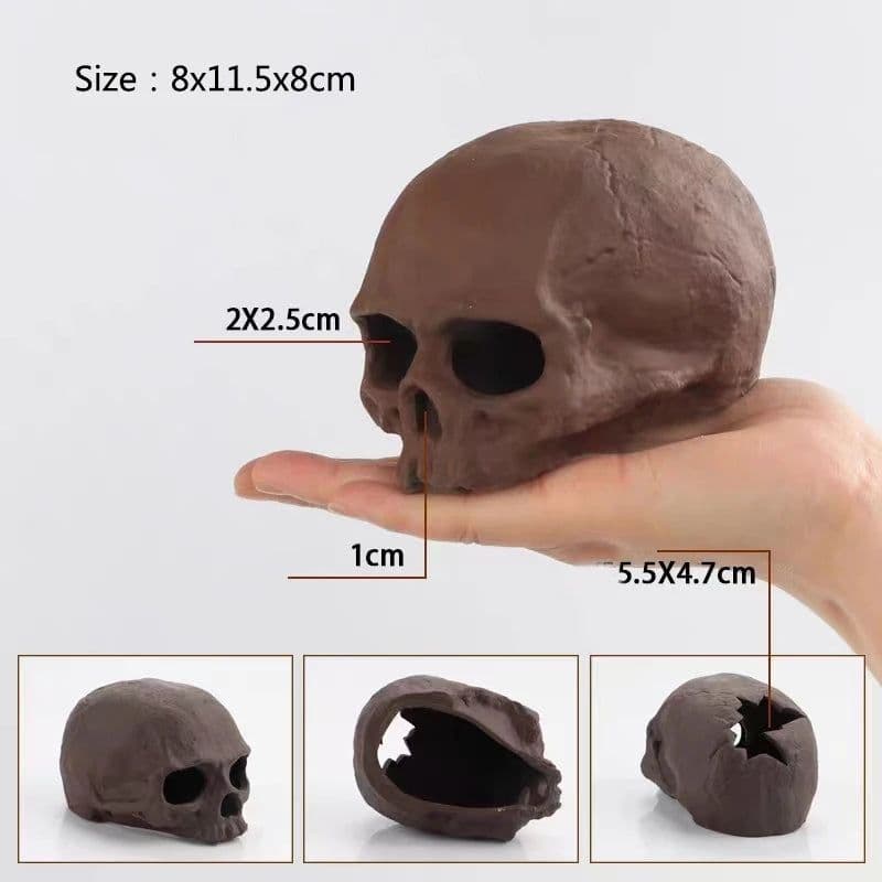 image-Large Ceramic Aquarium Decoration Fish Shrimps Shelter House Pottery Scorpion House Canister Simulation Stone Fish Tank Decors