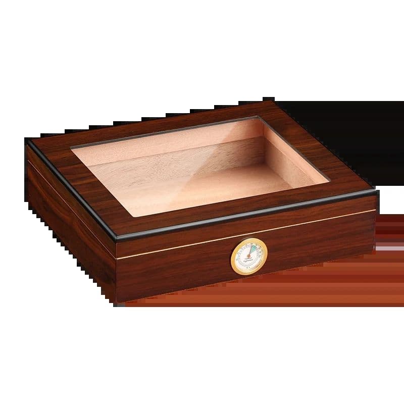 image-Charuto Cedar Wood Travel Humidor Puro Box Cigar Case W/ Hygrometer Humidifier Cigar Humidor Box For Cigars