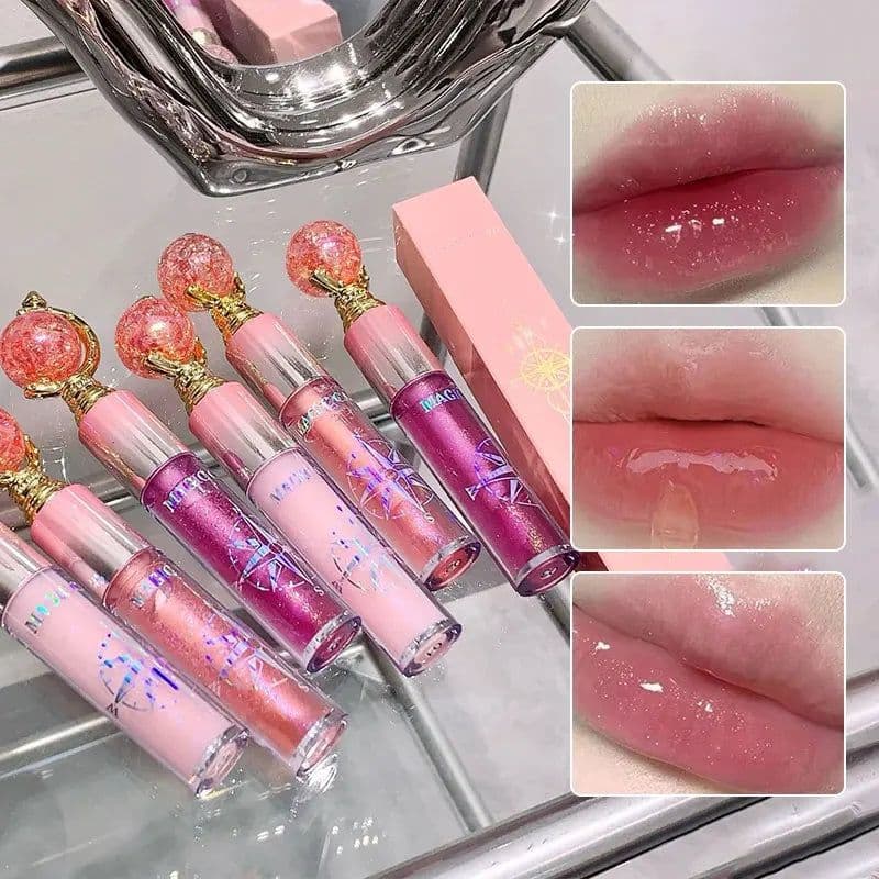 image-MAGIC CASA Shimmering Lip Gloss — Hydrating and Moisturizing, Mirror Finish, Plumping Glass-Like Lips
