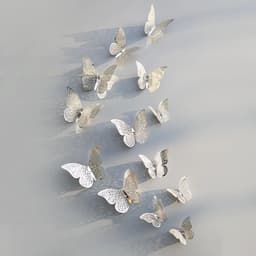 image-12Pcs/Set Hollow 3D Butterfly Wall Stickers For Wedding Decoration Living Room Window Home Decor Gold Silver Butterflies Decals