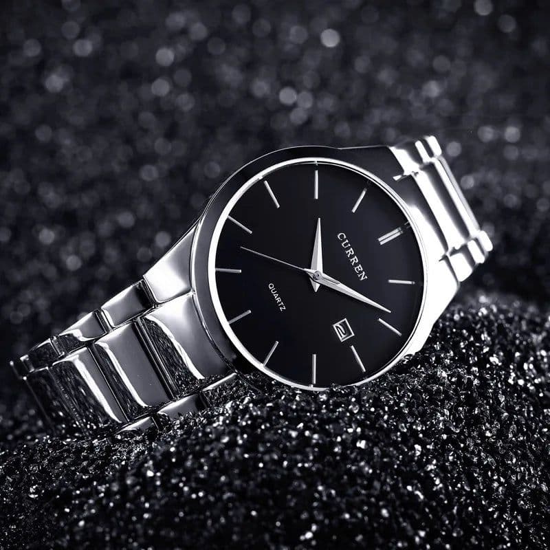 image-CURREN Top Brand Luxury Fashion Simple Men Watches Slim Steel Strap Waterproof Watch for Man Quartz Business Watch Clock 8106