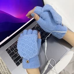 image-USB Electric Heating Half-Finger Gloves Unisex USB Powered Half-Finger Thermal Gloves For Indoor Outdoor