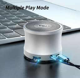 image-Portable Bluetooth Speaker Dual Bass Stereo Waterproof (Silver)