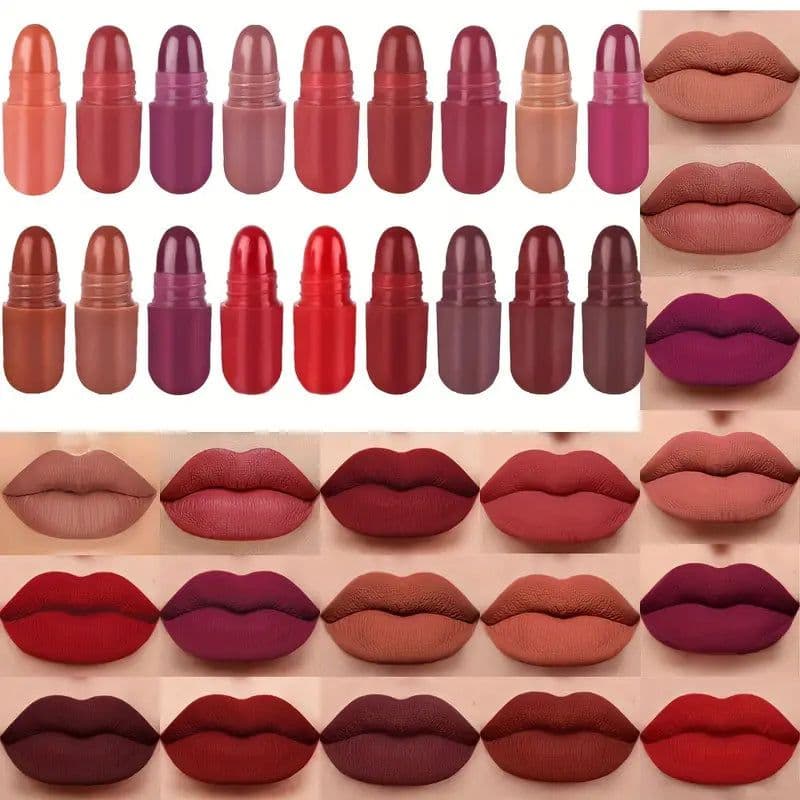 image-18pcs High-Pigment Matte Lipstick Set - Mini Capsule Collection for Long-Lasting Beauty