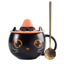 image-Personalized Cute Limited Edition Mysterious Black Cat Cup Halloween Coffee Mug Tea Cup Gifts For Family Couples And Friends Mug