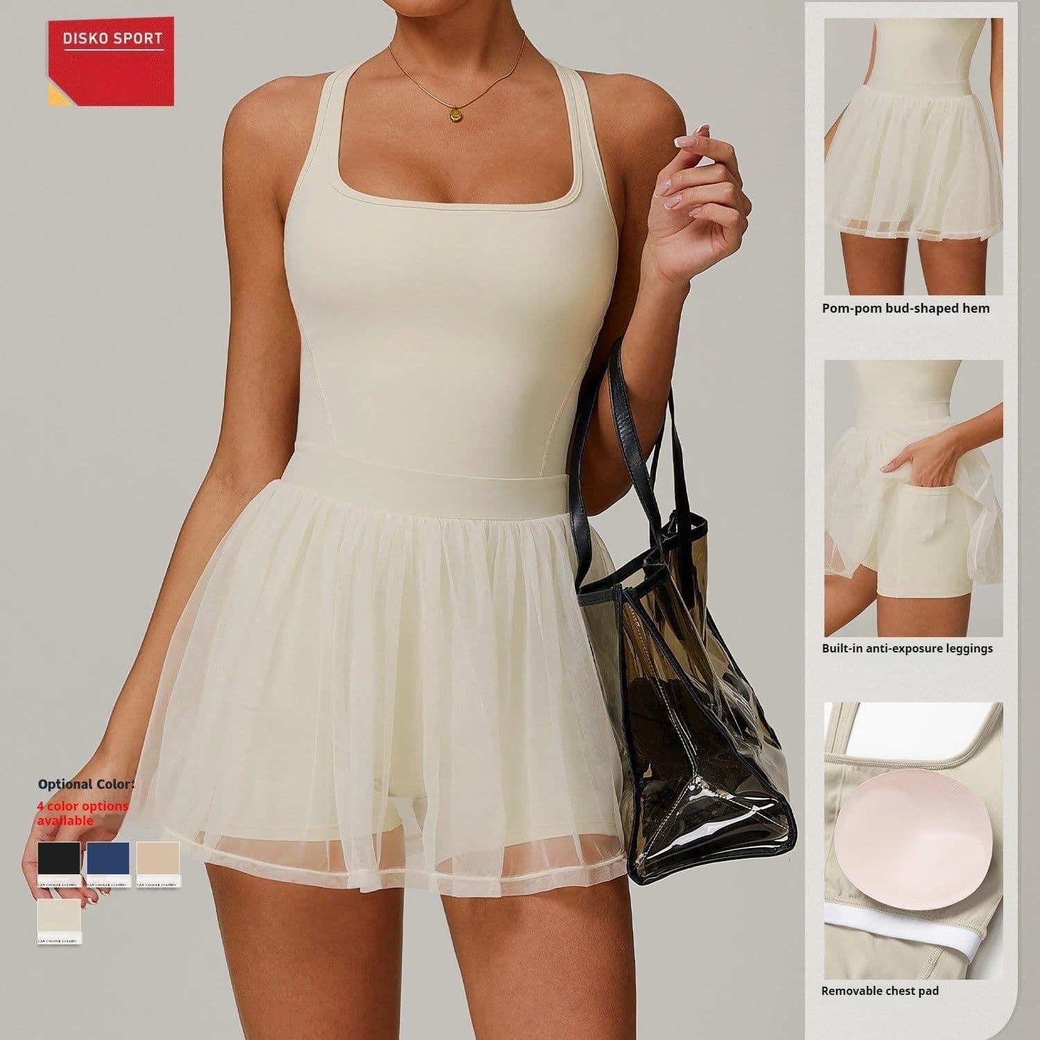 image-Eco-Friendly Recycled Fabric Tennis Wear - Volleyball Golf Skort for Padel Pickleball Dress- Stretchy Tennis Dress