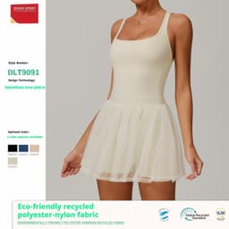 image-Eco-Friendly Recycled Fabric Tennis Wear - Volleyball Golf Skort for Padel Pickleball Dress- Stretchy Tennis Dress