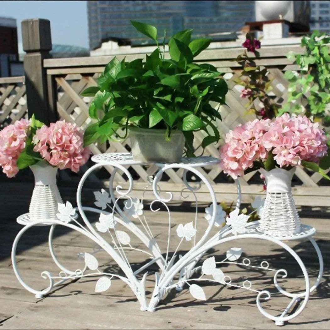 image-Classic Tall Plant Stand - Art Flower Pot Holder Rack