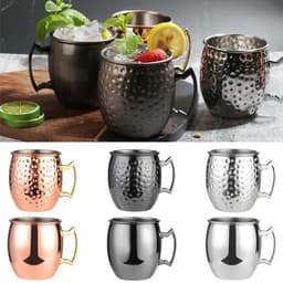 image-550ml Moscow Mule Copper Mug Handcrafted 304 Stainless Steel Cup Beer Cocktail Glass Coffee Cup Premium Gift For Drink Lovers