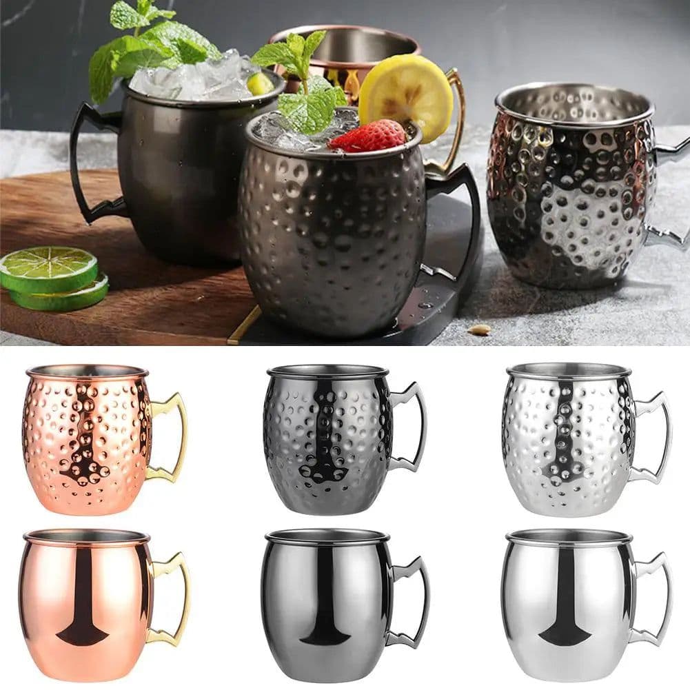 image-550ml Moscow Mule Copper Mug Handcrafted 304 Stainless Steel Cup Beer Cocktail Glass Coffee Cup Premium Gift For Drink Lovers
