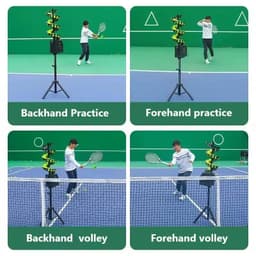 image-Portable Auto Swing 3 Angles 4 Speeds Adjustable Pickleball Tennis Ball Launcher Machine for Indoors Outdoors Practice