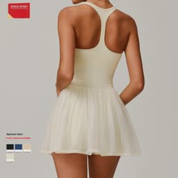 image-Eco-Friendly Recycled Fabric Tennis Wear - Volleyball Golf Skort for Padel Pickleball Dress- Stretchy Tennis Dress
