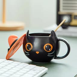 image-Personalized Cute Limited Edition Mysterious Black Cat Cup Halloween Coffee Mug Tea Cup Gifts For Family Couples And Friends Mug