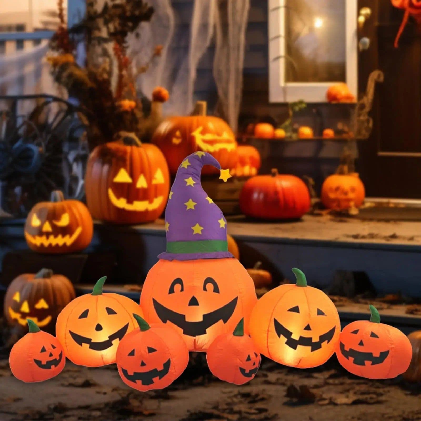 image-Halloween Inflatable Pumpkin Decoration with LED Lights