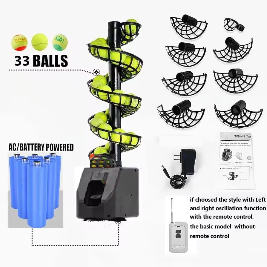 image-Portable Auto Swing 3 Angles 4 Speeds Adjustable Pickleball Tennis Ball Launcher Machine for Indoors Outdoors Practice