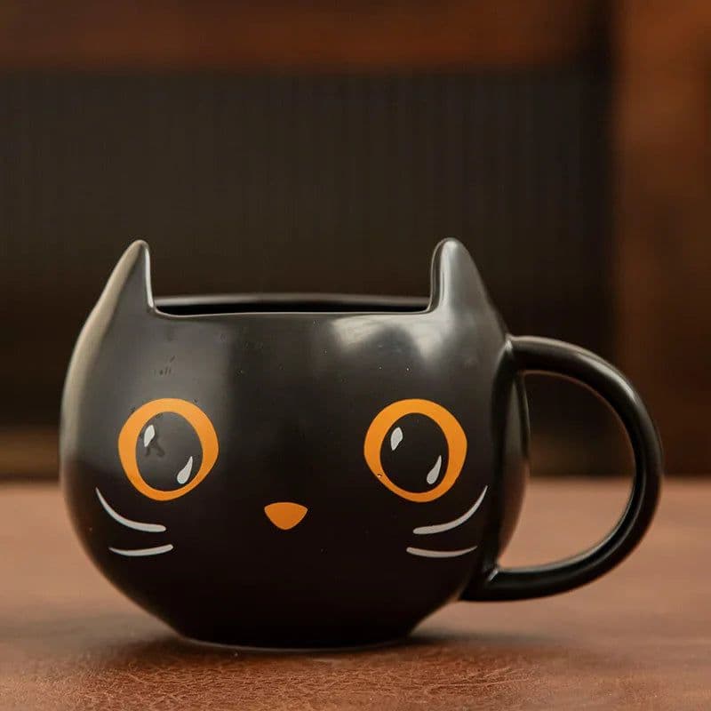 image-Personalized Cute Limited Edition Mysterious Black Cat Cup Halloween Coffee Mug Tea Cup Gifts For Family Couples And Friends Mug