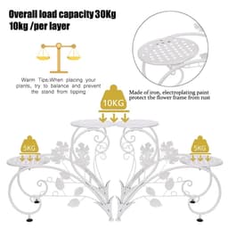 image-Classic Tall Plant Stand - Art Flower Pot Holder Rack