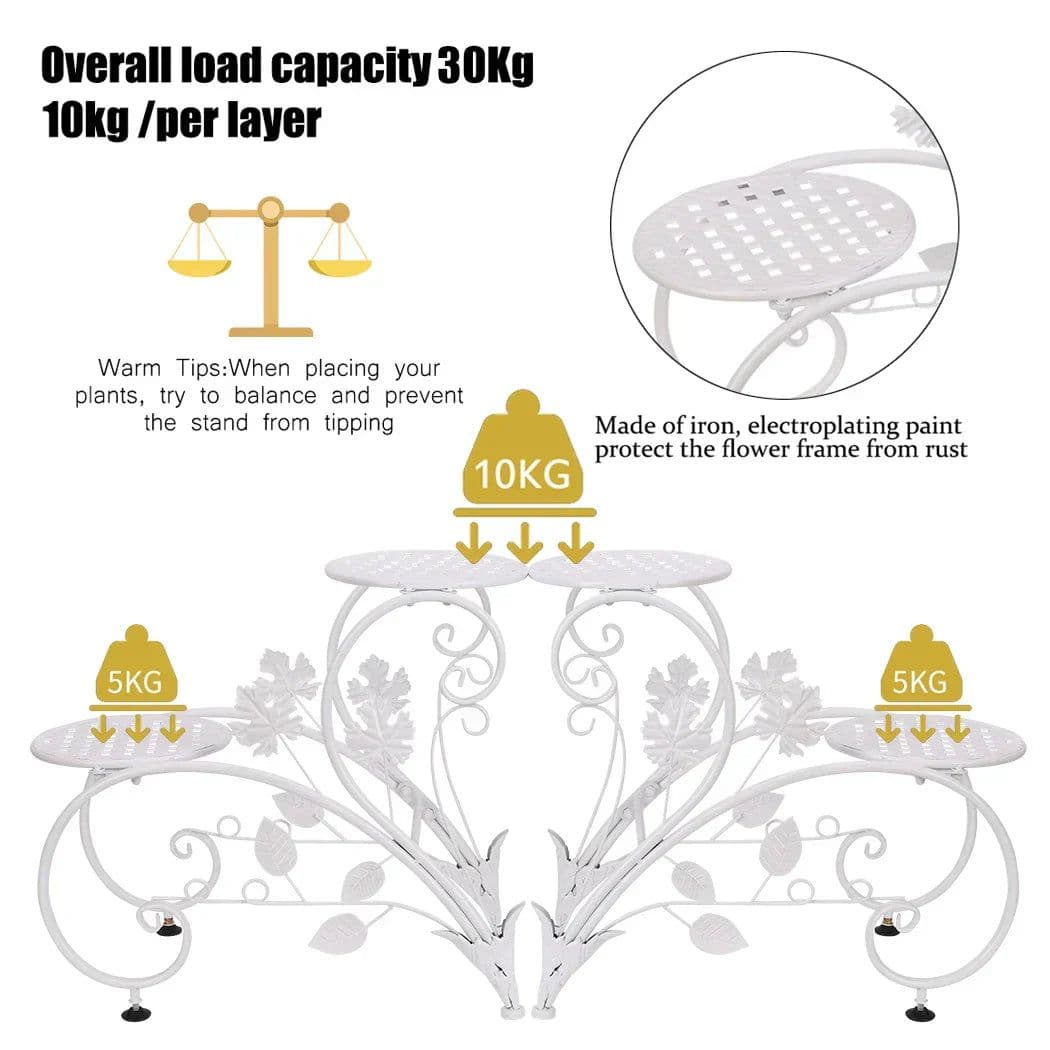 image-Classic Tall Plant Stand - Art Flower Pot Holder Rack