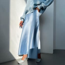 image-QY21083 high waist satin temperament long skirt women European and American new style fashion drape slim and thin skirt with hips