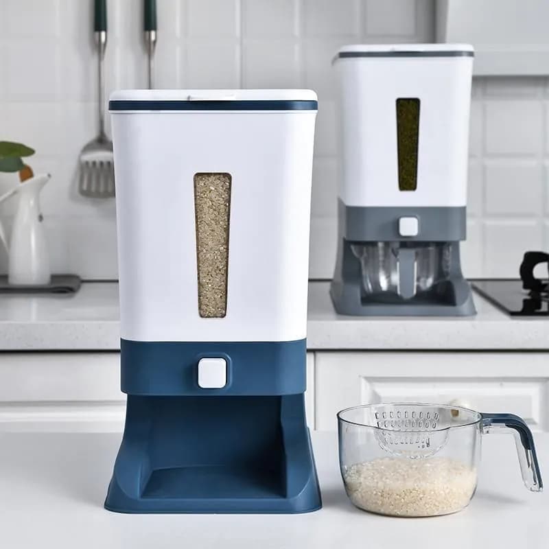 image-Rice bucket sealed and moisture-proof 24 kg flour bucket rice flour storage tank household kitchen tidying storage rice storage box