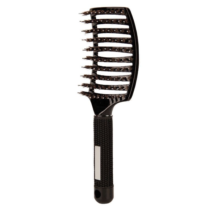 image-Large curved comb ribs comb boar bristle curved massage comb nine-row comb shape curly hair plastic smooth hair comb