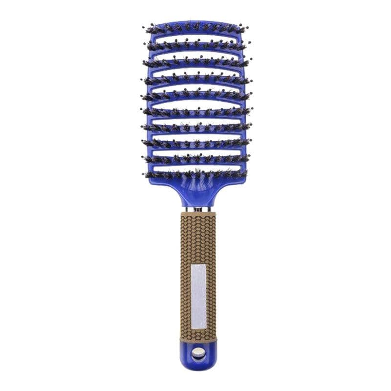 image-Large curved comb ribs comb boar bristle curved massage comb nine-row comb shape curly hair plastic smooth hair comb