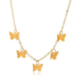 image-AliExpress hot-selling cross-border jewelry temperament personality butterfly necklace female fashion simple clavicle chain factory direct approval