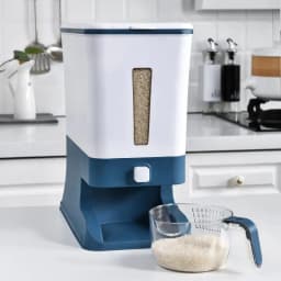 image-Rice bucket sealed and moisture-proof 24 kg flour bucket rice flour storage tank household kitchen tidying storage rice storage box