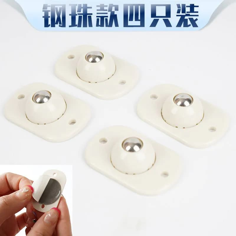 image-Universal ball pulley household ball type paste pulley free punching paste type storage box bottom small wheels