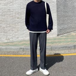 image-MYQ drape suit pants male Korean version of the trend of straight loose trousers small trousers new wild casual trousers