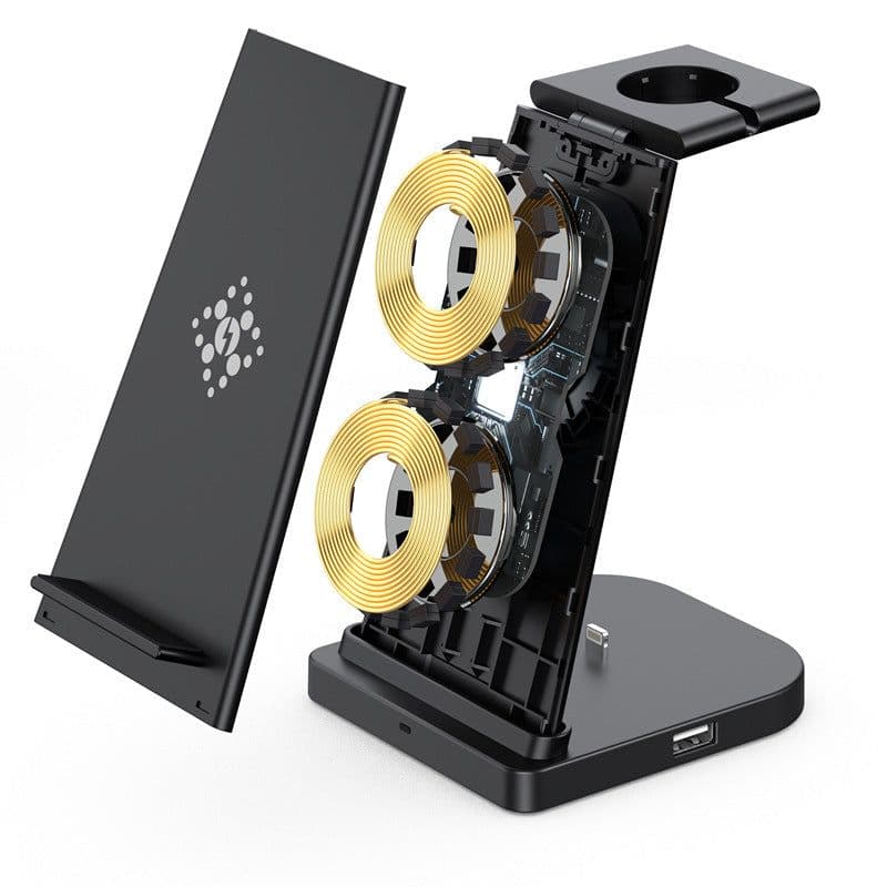 image-Hot-selling private model three-in-one wireless charger Easy to disassemble and install wireless charger 15W fast charge wireless charger