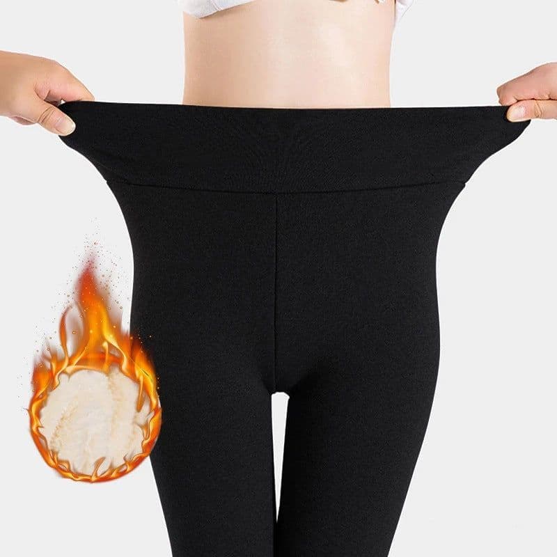 image-Thickened winter lamb velvet leggings women's outer wear plus velvet padded foot pants women's high-waist stretch thermal pants cotton trousers