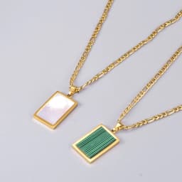 image-L248 simple square white mother-of-pearl necklace ns Korean version of Korean wave mother-of-pearl clavicle chain 18K gold sweater chain