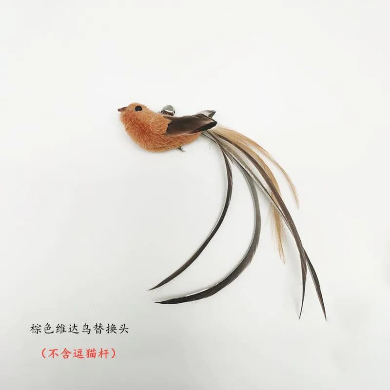 image-Cat Toys Amazon Explosion Model Cat Self-Hey Long Steel Wire Feather Suction Cup Funny Cat Stick Feather Replacement Head