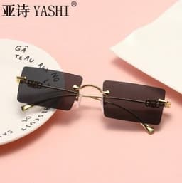 image-New Fashion Frameless Sunglasses European and American Small Frame Sunglasses Ladies Cross-border Trendy Sunglasses Factory Wholesale