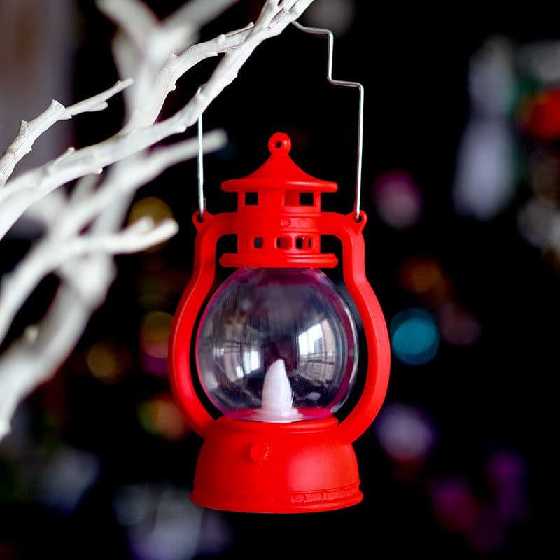image-Retro kerosene lamp Christmas Halloween pumpkin portable pony lantern night light LED electronic decoration candle light
