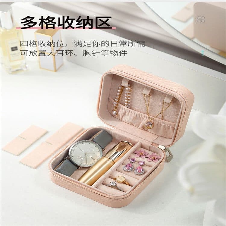 image-Manufacturers spot PU leather portable jewelry box earrings earrings necklace ring storage box jewelry box