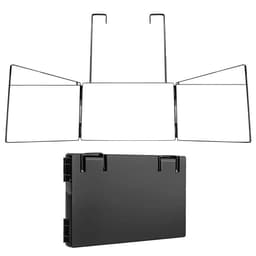 image-Amazon hot product barber mirror retractable hanging three-sided folding makeup mirror LED with light simple European-style three-folding mirror
