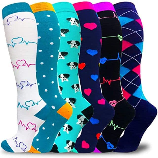 image-Cross-border new men's and women's long tube compression socks, nurse leggings, long tube running compression socks, outdoor sports socks